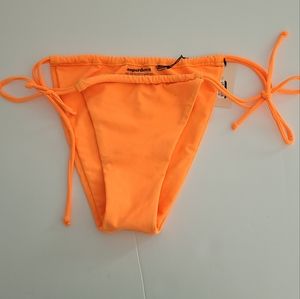 Revolve Superdown bikini bottom adjustable waist ties bright orange size…